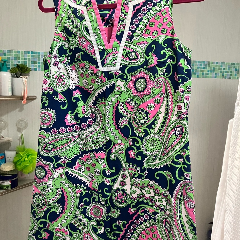 Lilly Pulitzer Paisley Dress in Pink, Green, and Navy